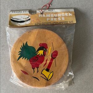 Progressus Hamburger Press with Rooster Design ~ In Original Packaging!!